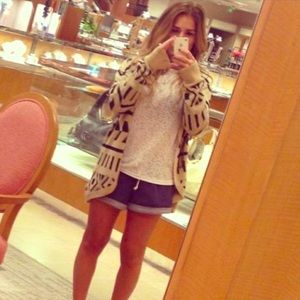 TRIBAL KNIT PRINT CARDIGAN